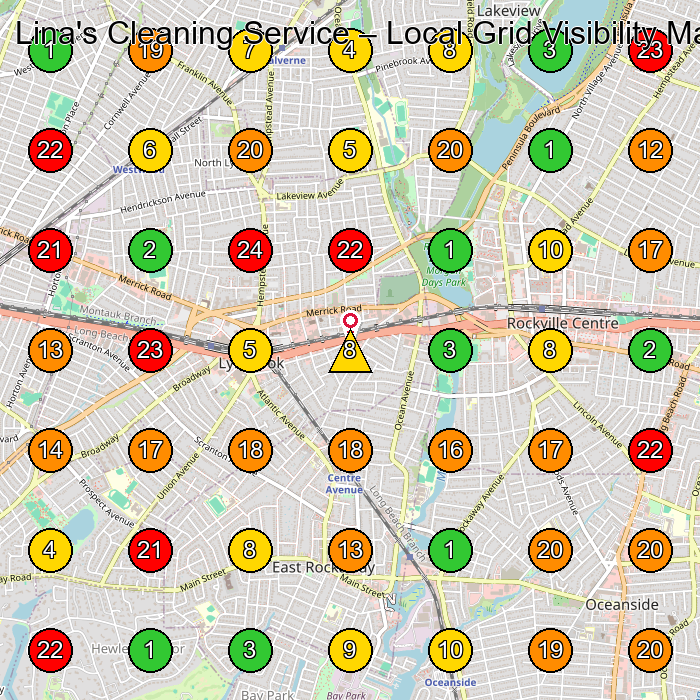 Lina's Cleaning Service House Cleaning Service GeoGrid ranking map for None